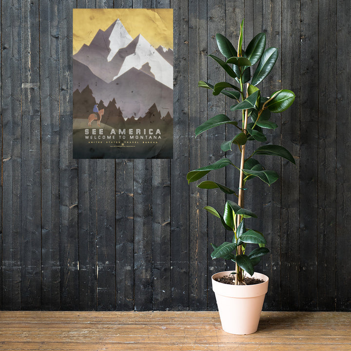 'See American' Montana Retro Poster - 24" x 36"