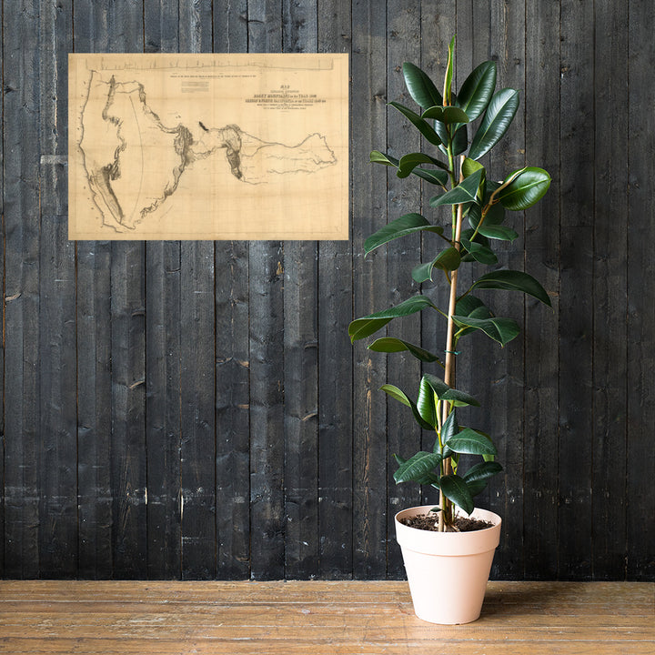 1843 Frémont Map Of Oregon & Northern California Retro Poster - 36" x 24"