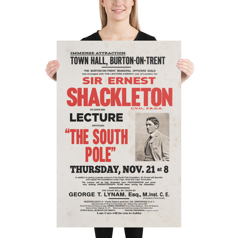 The Shackleton South Pole Lecture Retro Poster - 24" x 36"