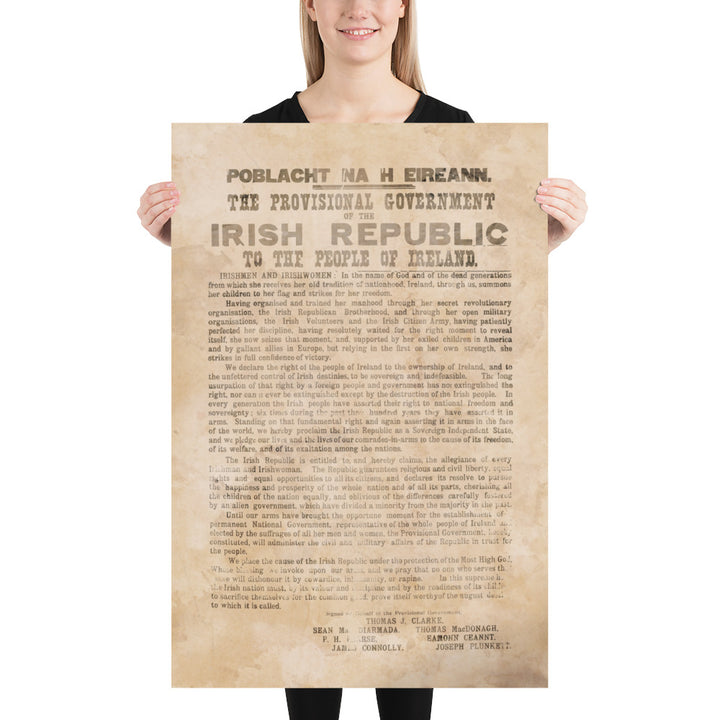 The Proclamation Of The Irish Republic Retro Poster - 24" x 36"