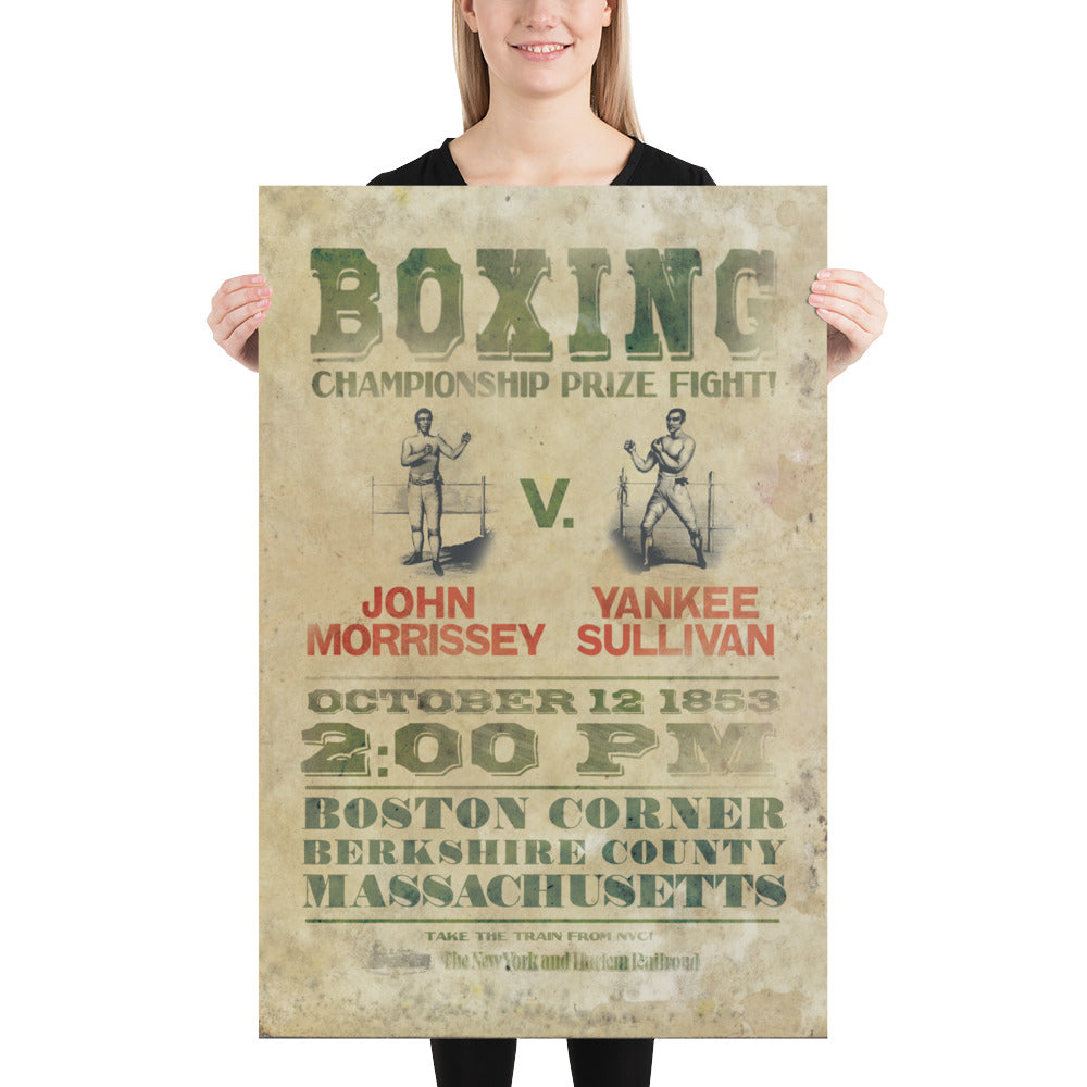 Yankee Sullivan vs. John Morrissey Retro Poster - 24" x 36"