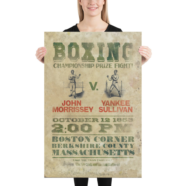 Yankee Sullivan vs. John Morrissey Retro Poster - 24" x 36"