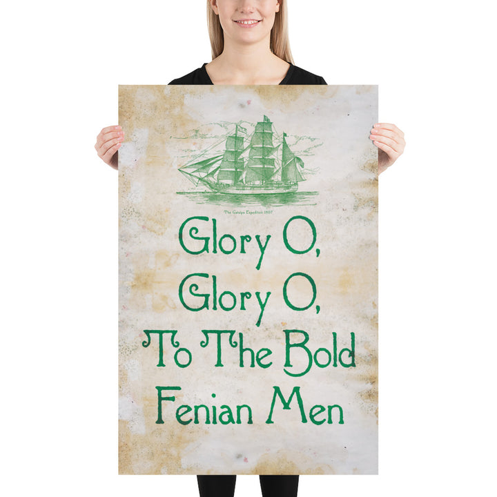 Glory O, To The Bold Fenian Men Retro Poster - 24" x 36"