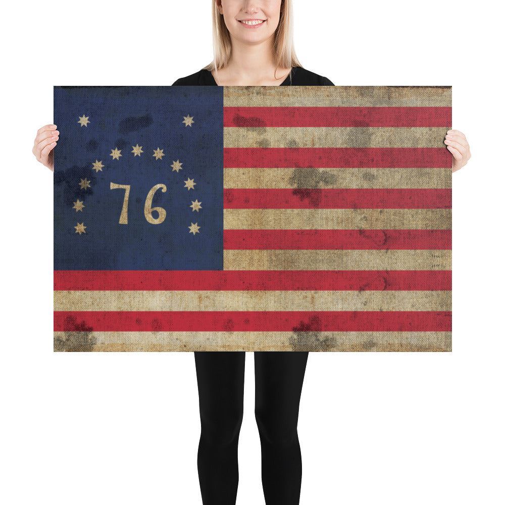 The Bennington 76' Flag Retro Poster - 36" x 24"