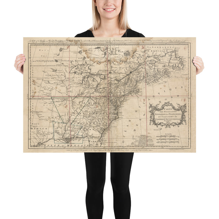 British and French Dominions 1759  Retro Poster - 36" x 24"