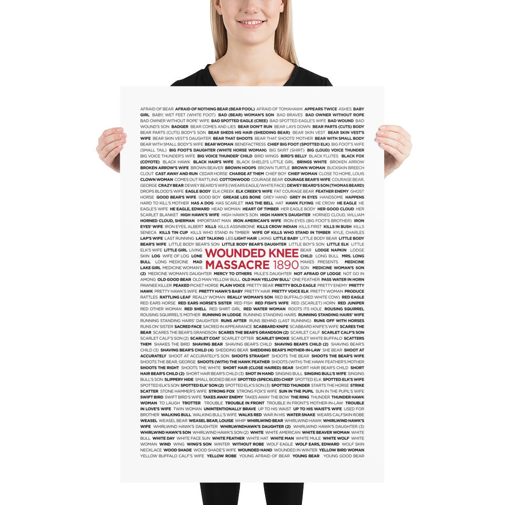 Wounded Knee 1890 Retro Poster - 24" x 36"