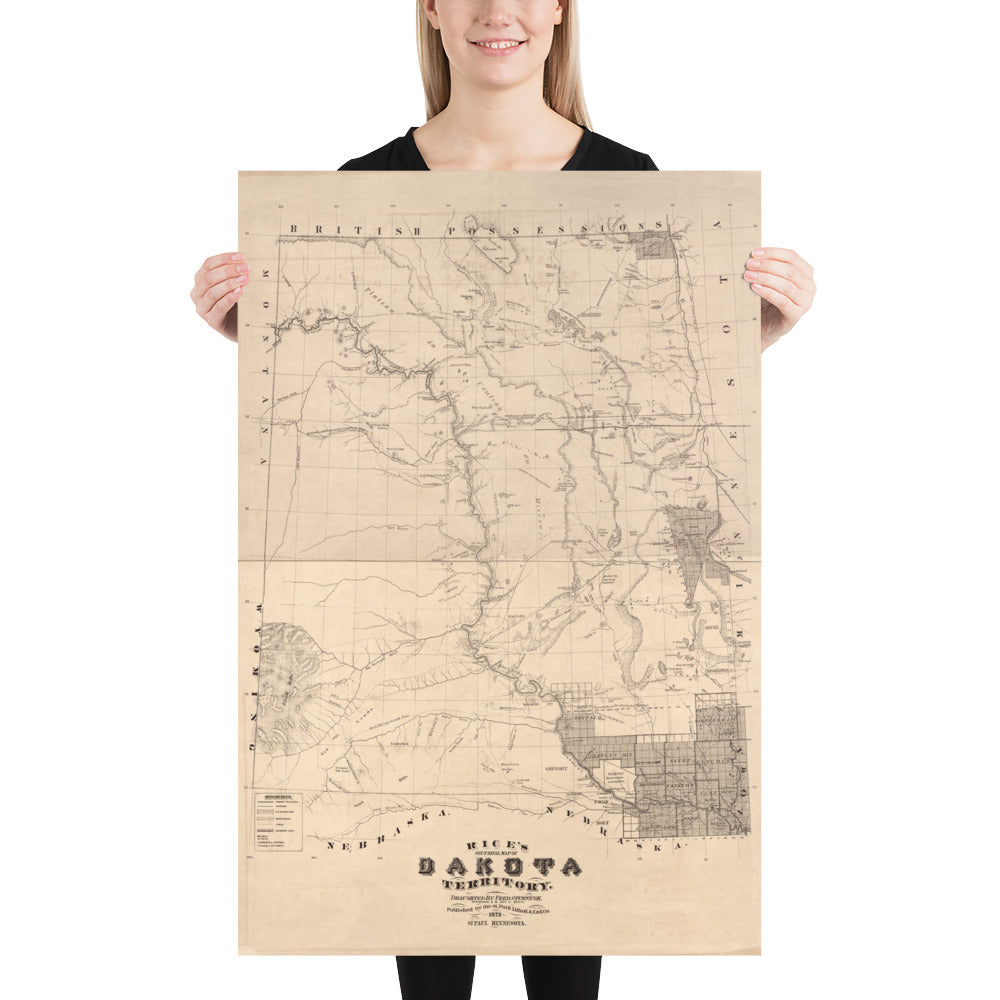 Dakota Territory 1872 Retro Poster - 24" x 36"
