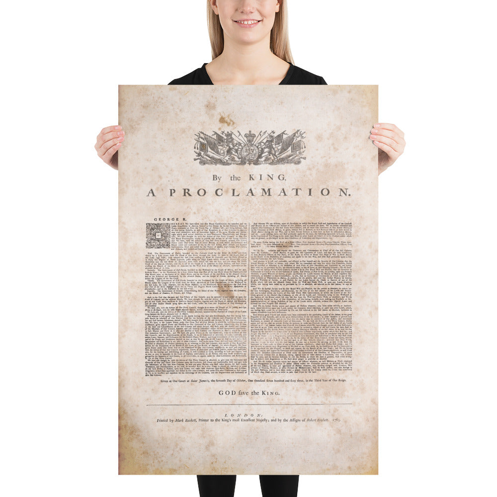 The Royal Proclamation of 1763 Retro Poster - 24" x 36"