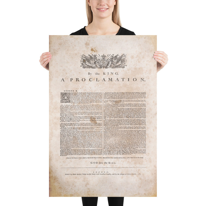 The Royal Proclamation of 1763 Retro Poster - 24" x 36"