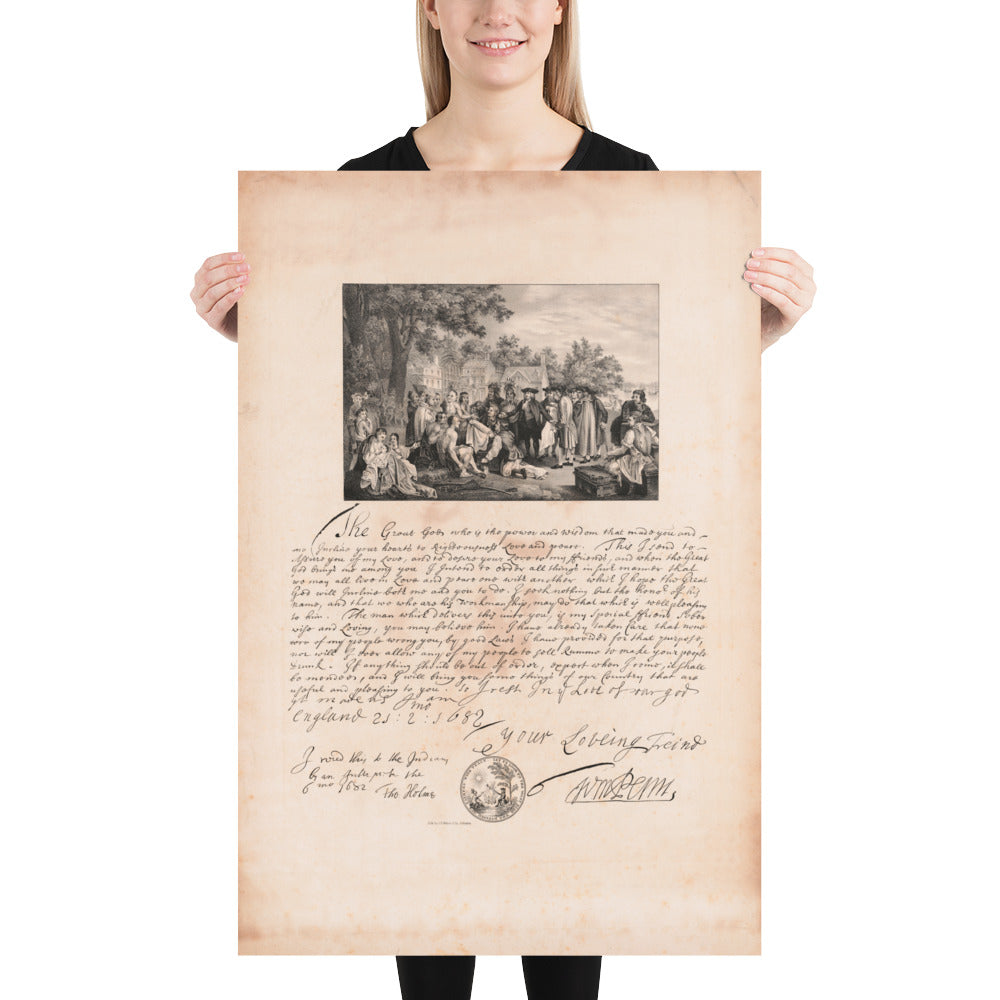 The Great Penn Treaty Of 1862 Retro Poster - 24" x 36"