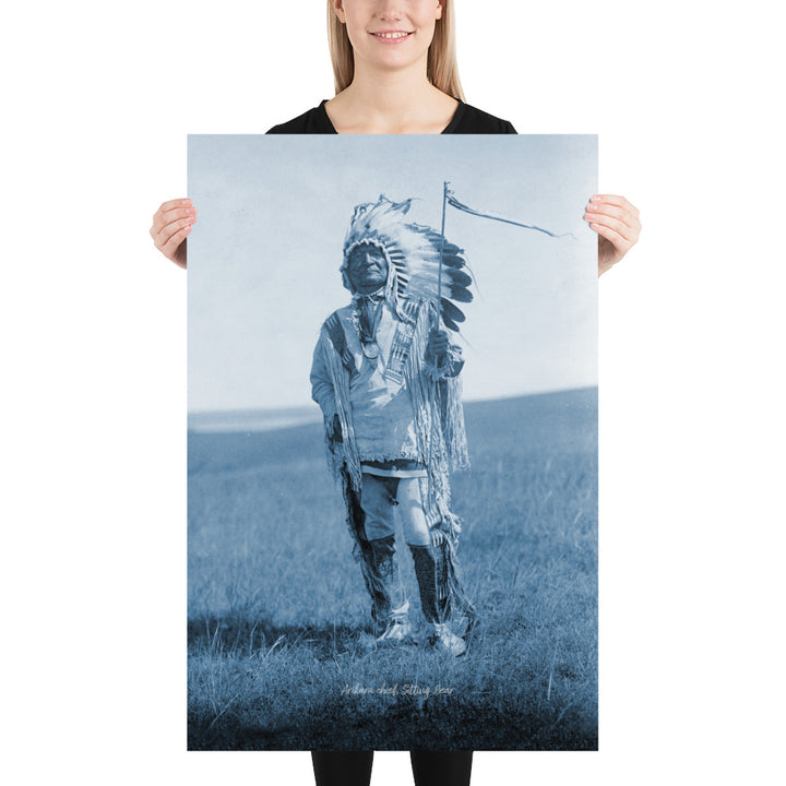 Arikara Chief Sitting Bear Retro Poster - 24" x 36"
