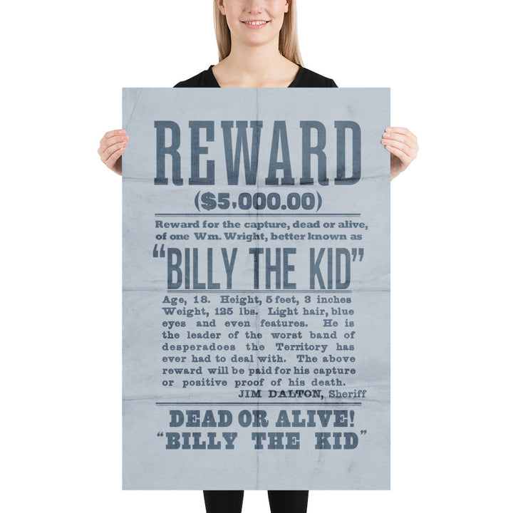 Billy The Kid Reward Retro Poster - 24" x  36"