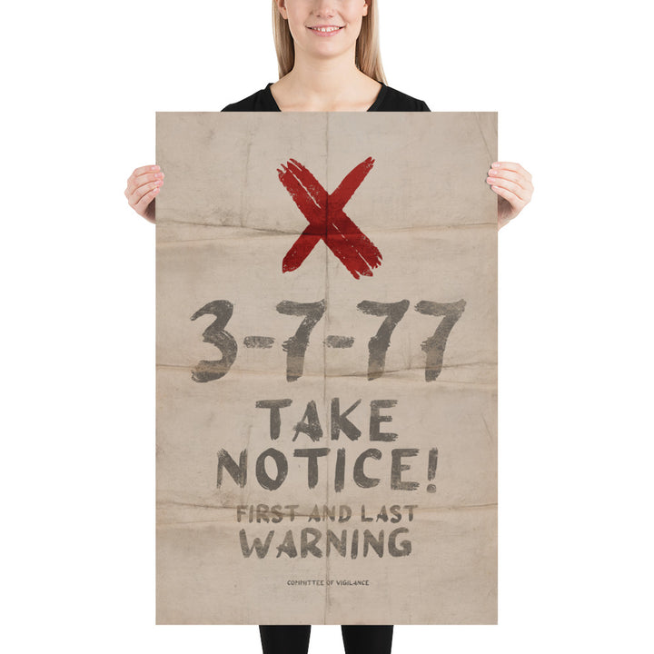 The Montana 3-7-77 Retro Poster - 24" x 36"