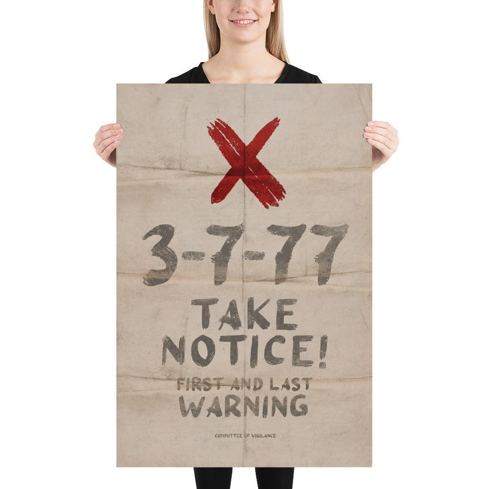 The Montana 3-7-77 Retro Poster - 24" x 36"