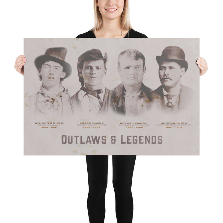 Outlaws & Legends Retro Poster - 36" x 24"