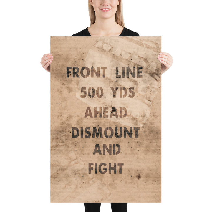 'Front Line 500 Yds Ahead' Retro Poster - 24" x 36"