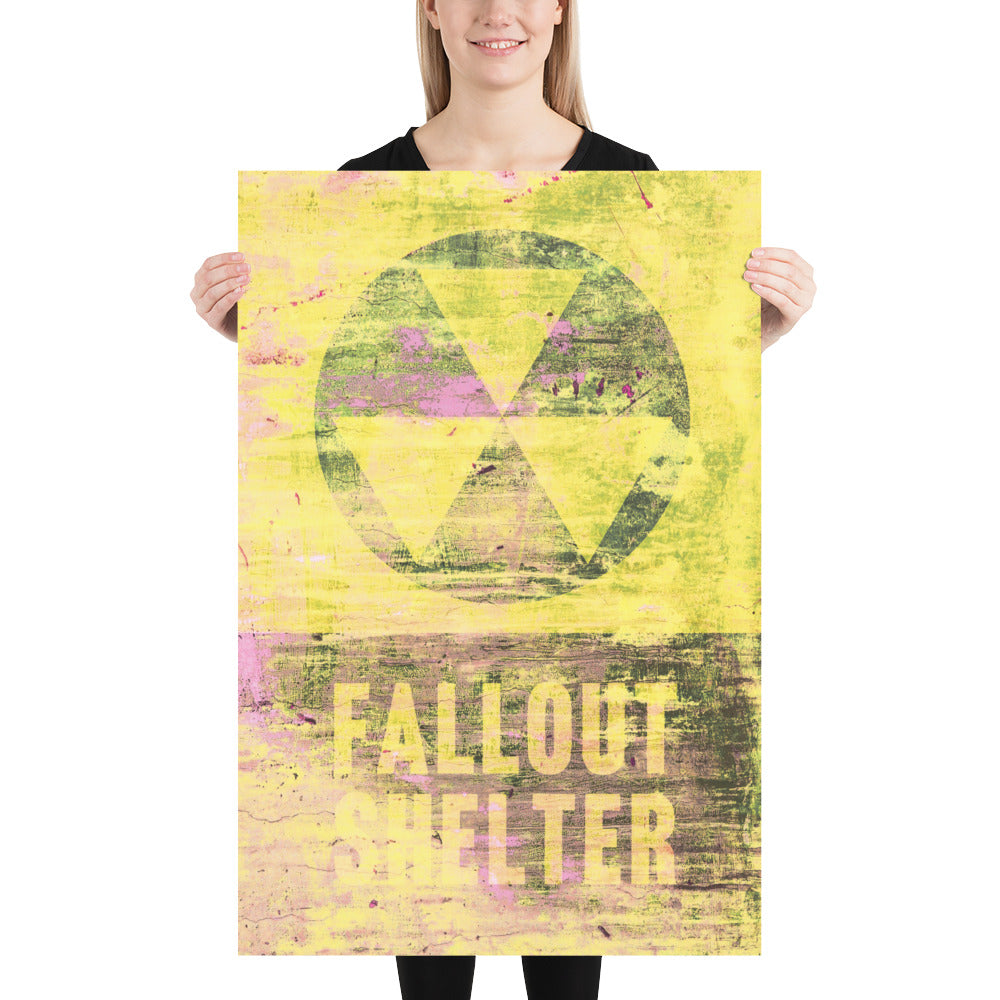 Nuclear Fallout Shelter Retro Poster -24" x36"