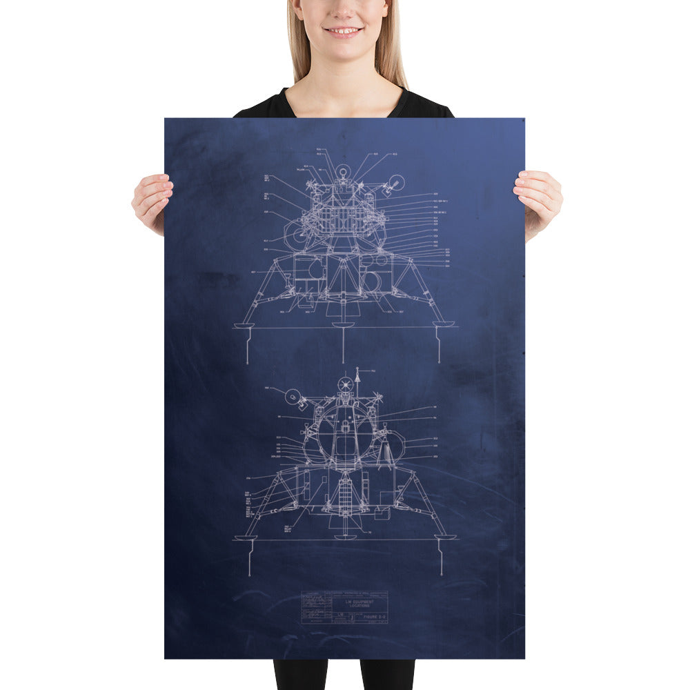 The Apollo Lunar Module Retro Poster - 24" x 36"