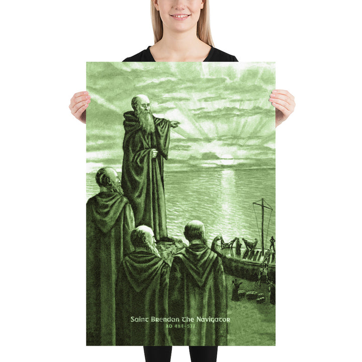 Saint Brendan the Navigator Retro Poster - 24" x 36"