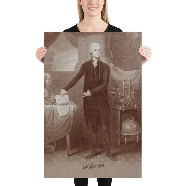 Thomas Jefferson Portrait Retro Poster - 24" x 36"