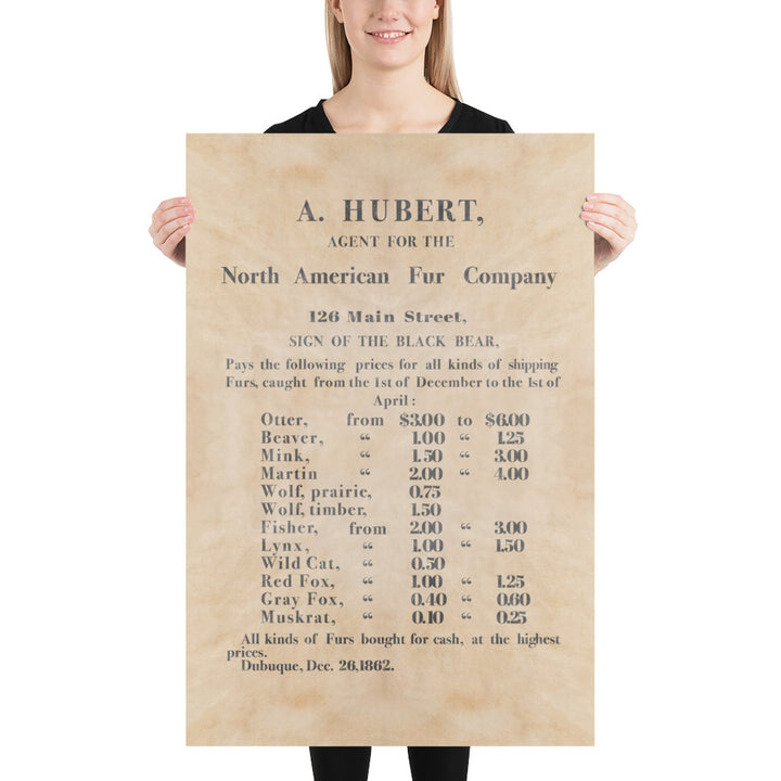 North American Fur Company Retro Poster - Old West Poster Collection