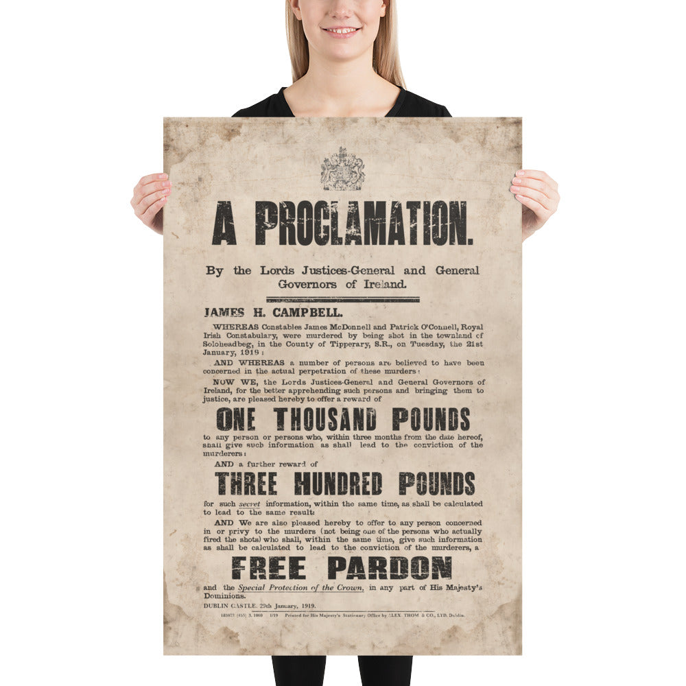 The Soloheadbeg 1919 Retro Poster - 24" x 36"