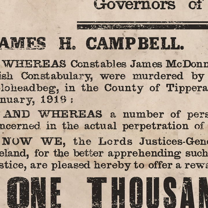 The Soloheadbeg 1919 Retro Poster - 24" x 36"