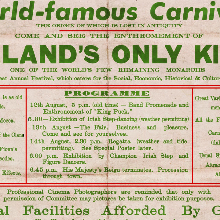 The Killorglin Puck Fair Retro Poster - 24" x 36"