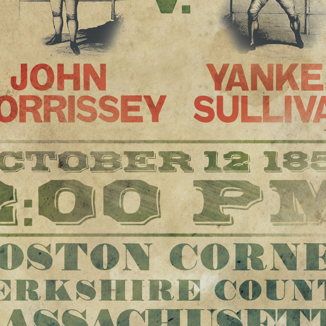 Yankee Sullivan vs. John Morrissey Retro Poster - 24" x 36"