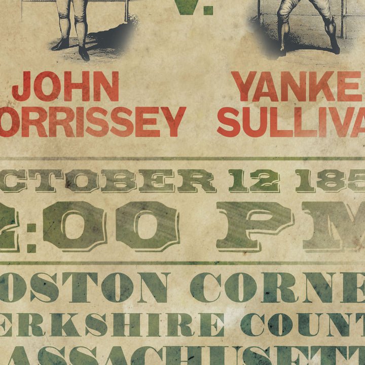 Yankee Sullivan vs. John Morrissey Retro Poster - 24" x 36"