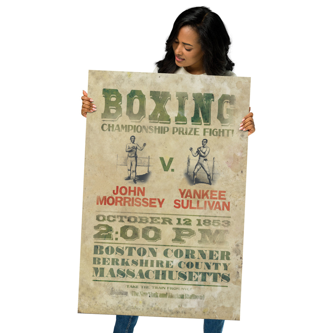 Yankee Sullivan vs. John Morrissey Retro Poster - 24" x 36"
