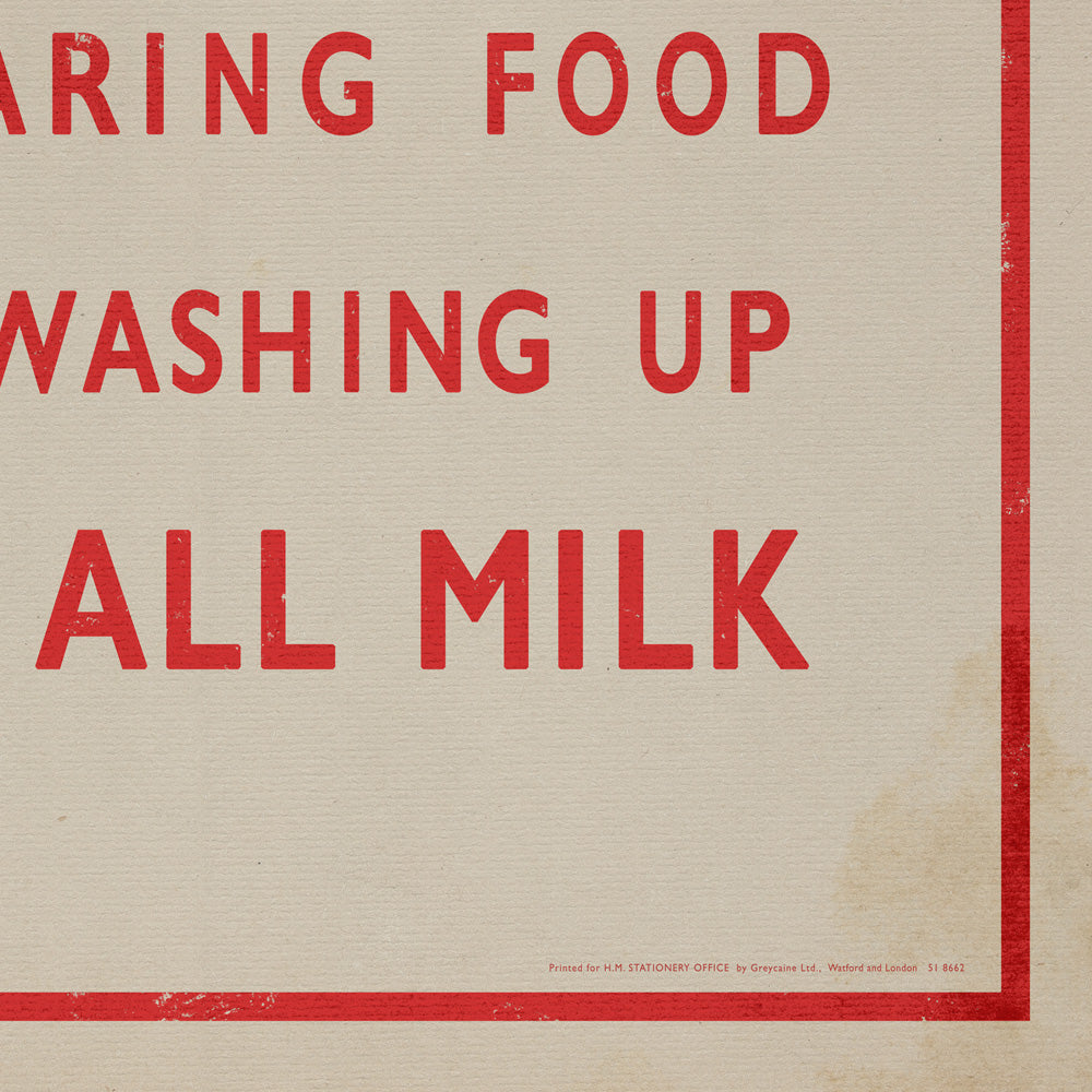 'Boil All Milk' World War II Retro Poster - 24" x 36"