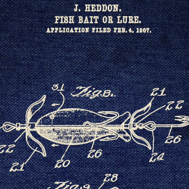 Fishing Lure Patent Pended 1907 Retro Poster - 24" x 36"