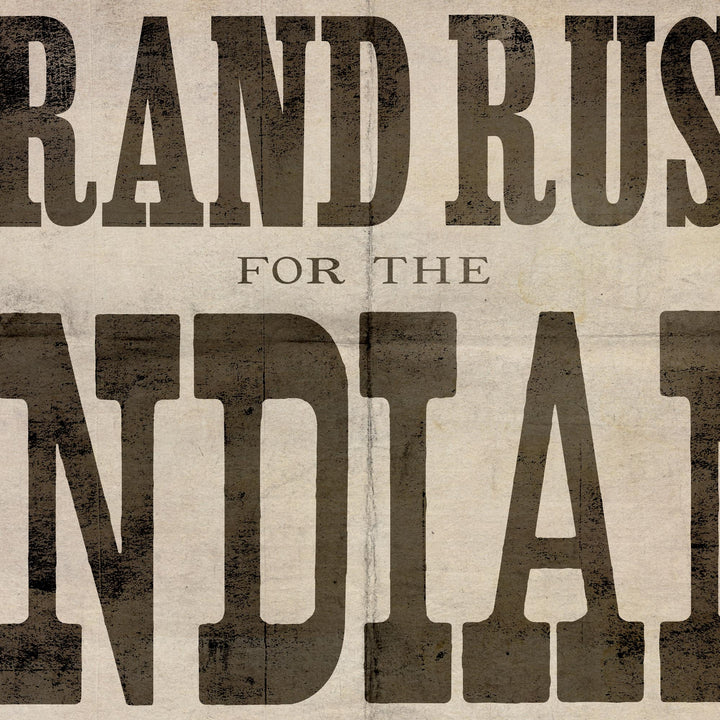 'Grand Rush For Indian Territory' Retro Poster - 24" x36"