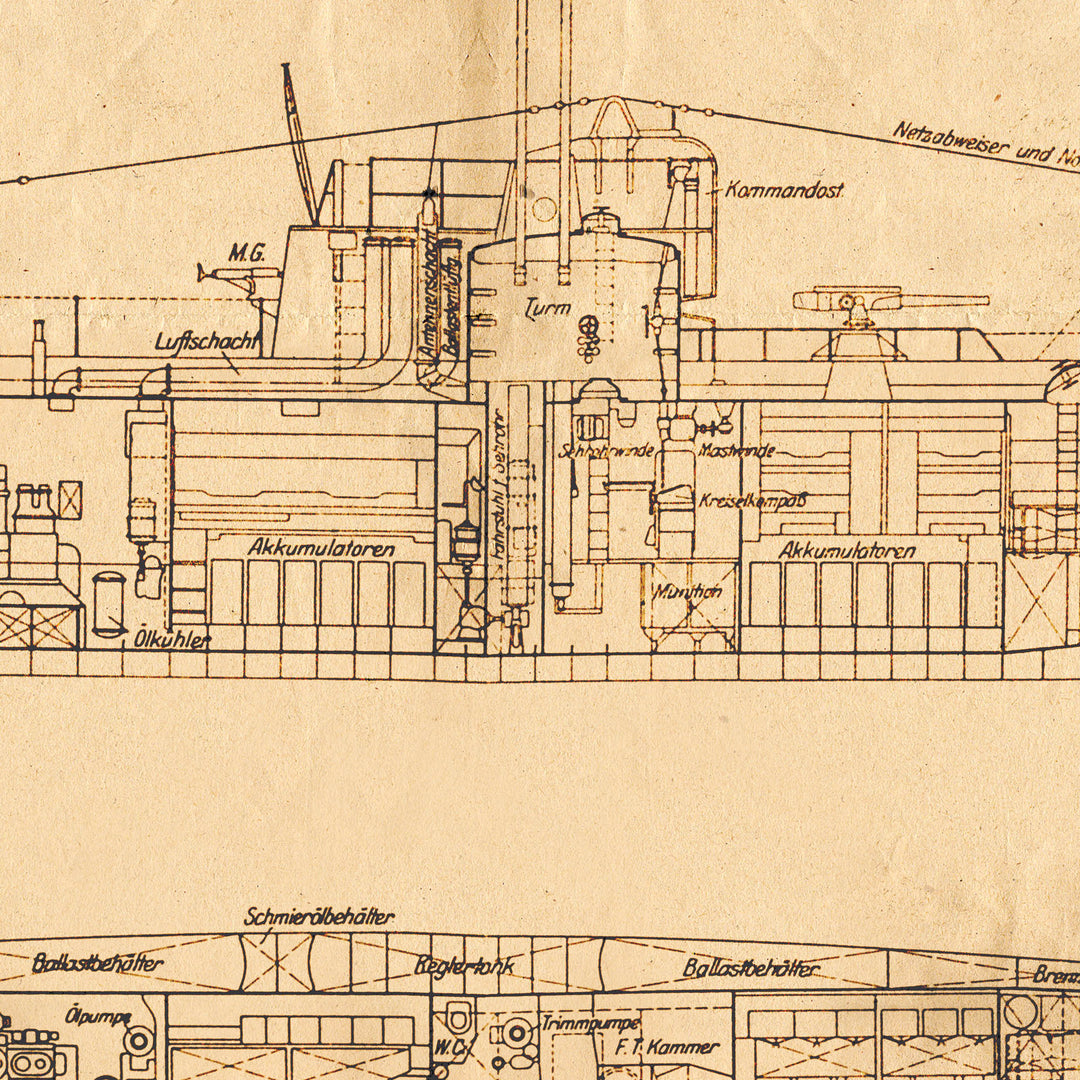 U-Boat - Unterseeboot Retro Poster - 36" x 24"