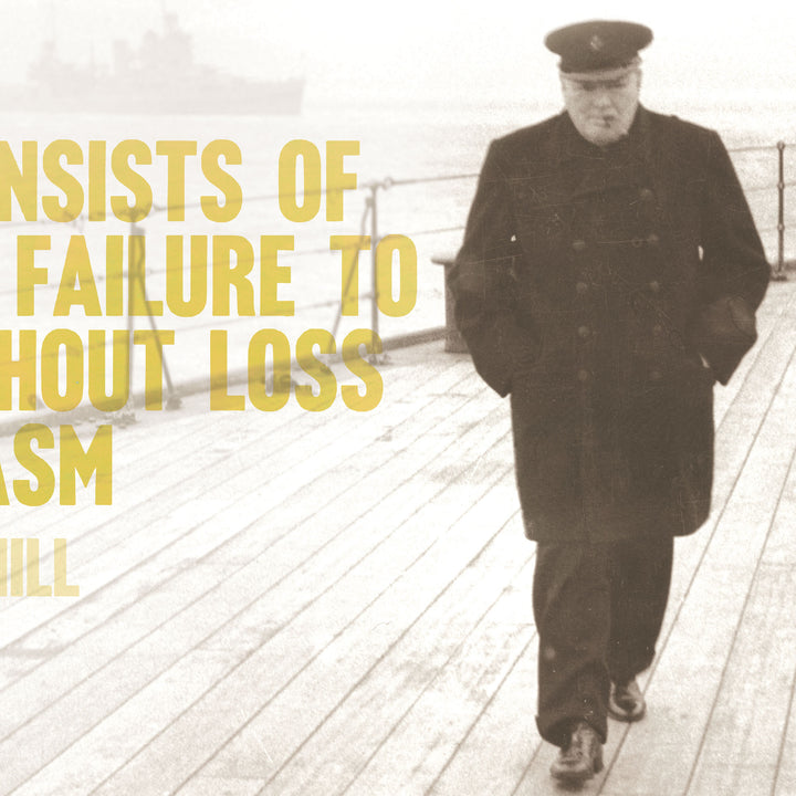 Winston Churchill On Success & Failure Retro Poster - 36" x 24"