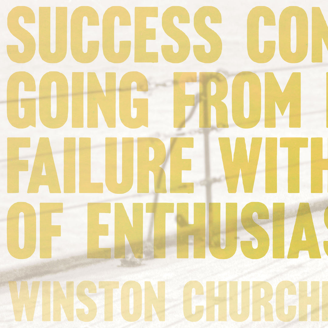 Winston Churchill On Success & Failure Retro Poster - 36" x 24"