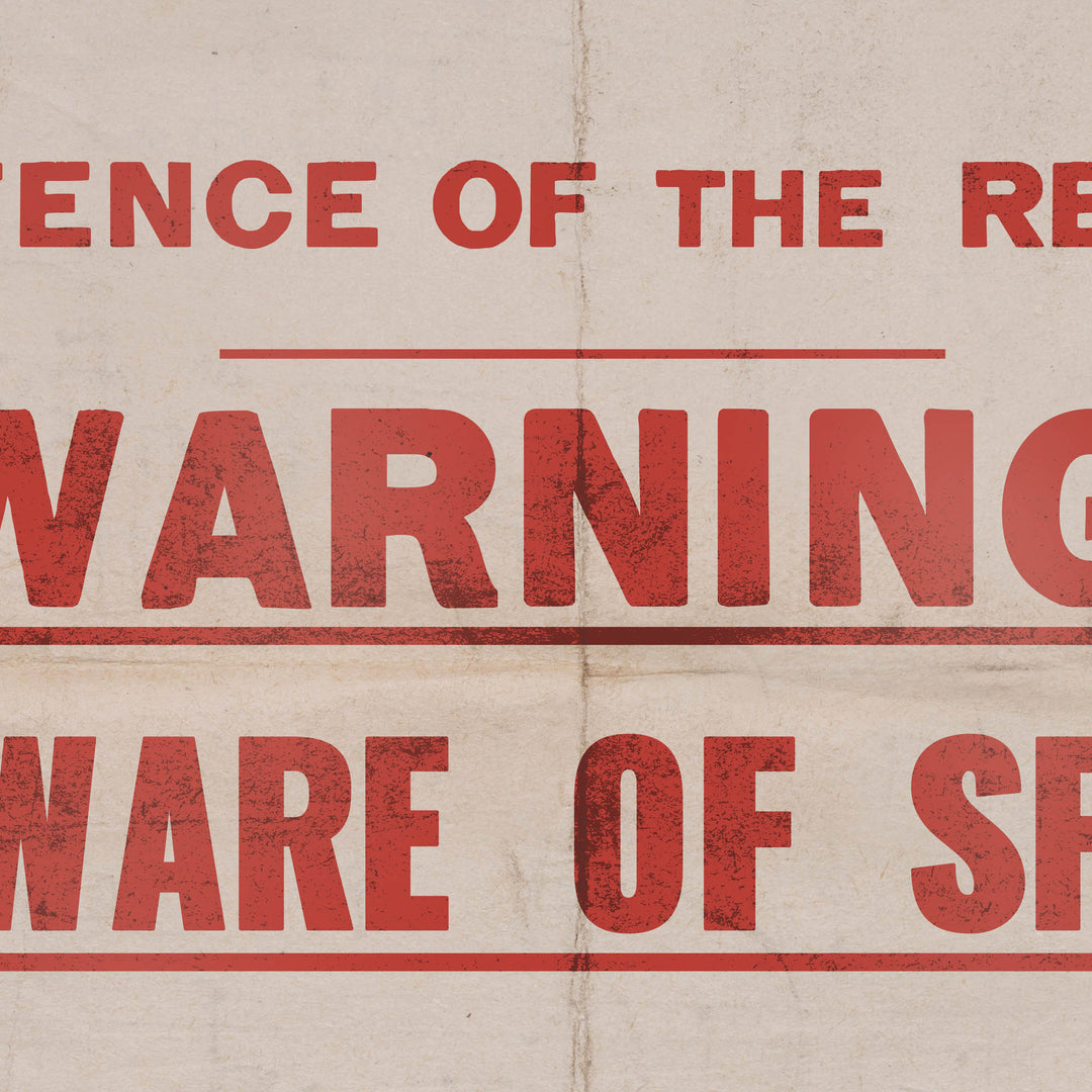 'WARNING! BEWARE OF SPIES' WW2 Retro Poster - 24" x 36"