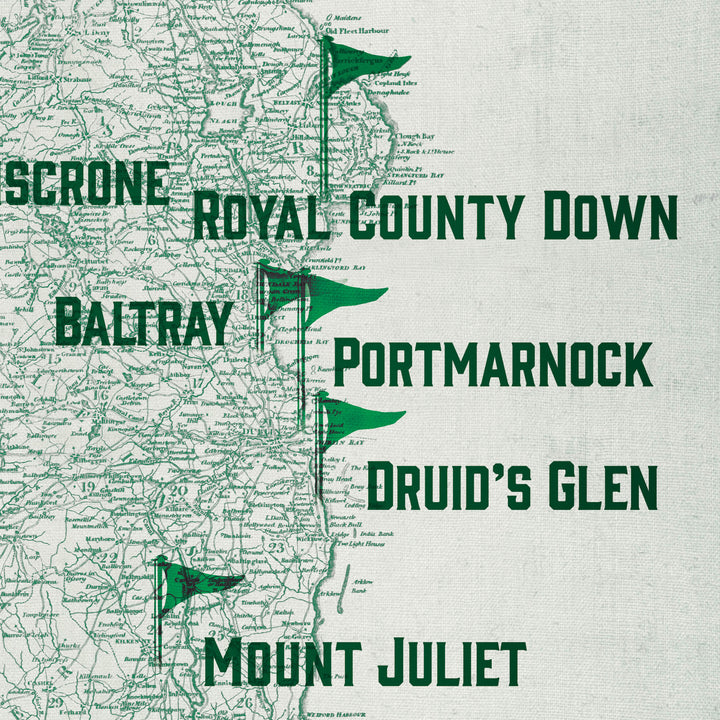 The Classic Golf Courses Of Ireland Retro Poster - 24" x 36"