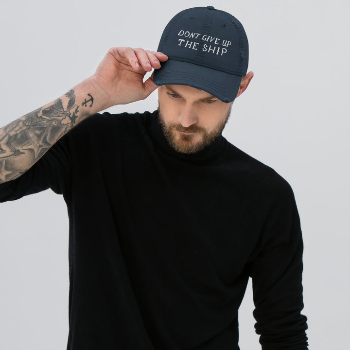 'Don't Give Up The Ship' Cotton Twill Retro Cap