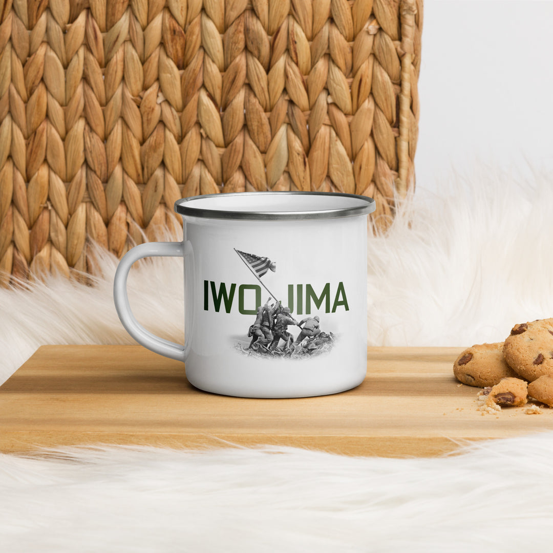 Iwo Jima 1945 Enamel Retro Mug (12 oz)