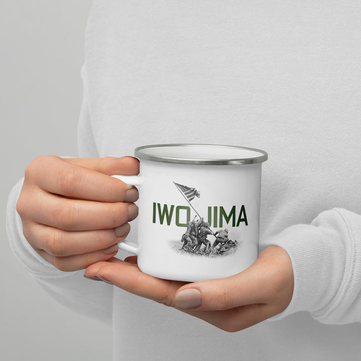 Iwo Jima 1945 Enamel Retro Mug (12 oz)