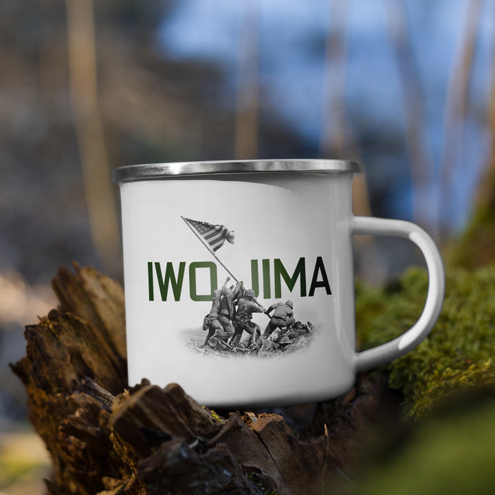 Iwo Jima 1945 Enamel Retro Mug (12 oz)