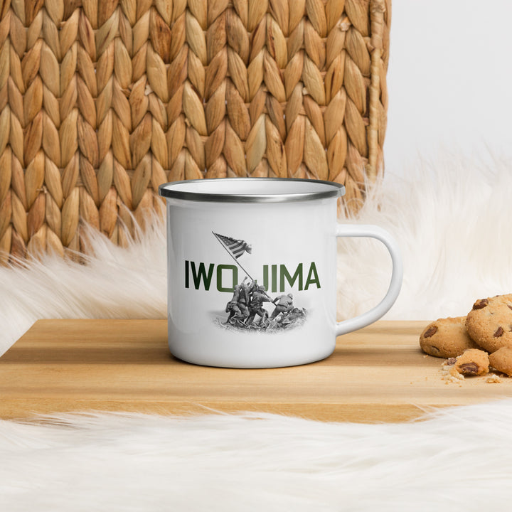 Iwo Jima 1945 Enamel Retro Mug (12 oz)