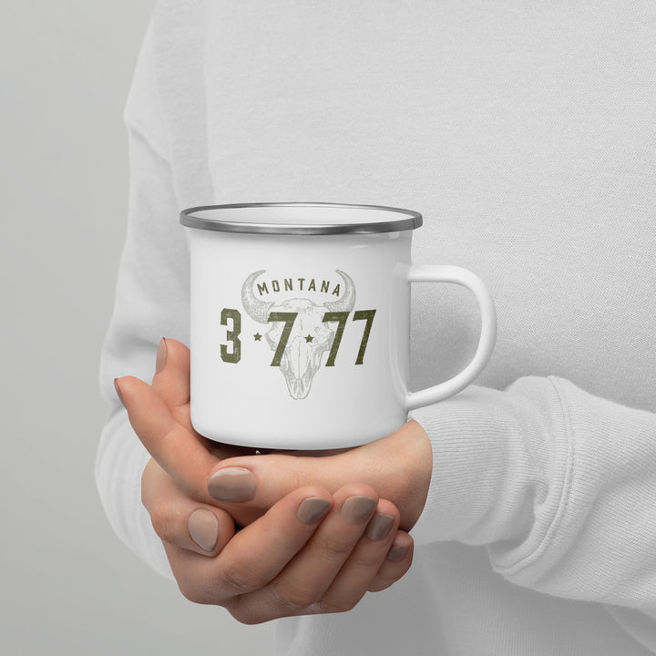 The Montana 3-7-77 Enamel Retro Mug - 12oz