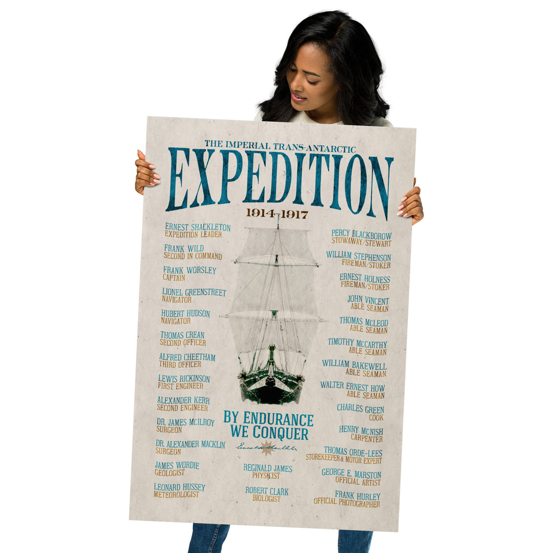 The Shackleton Endurance Crew Retro Poster - 24" x 36"