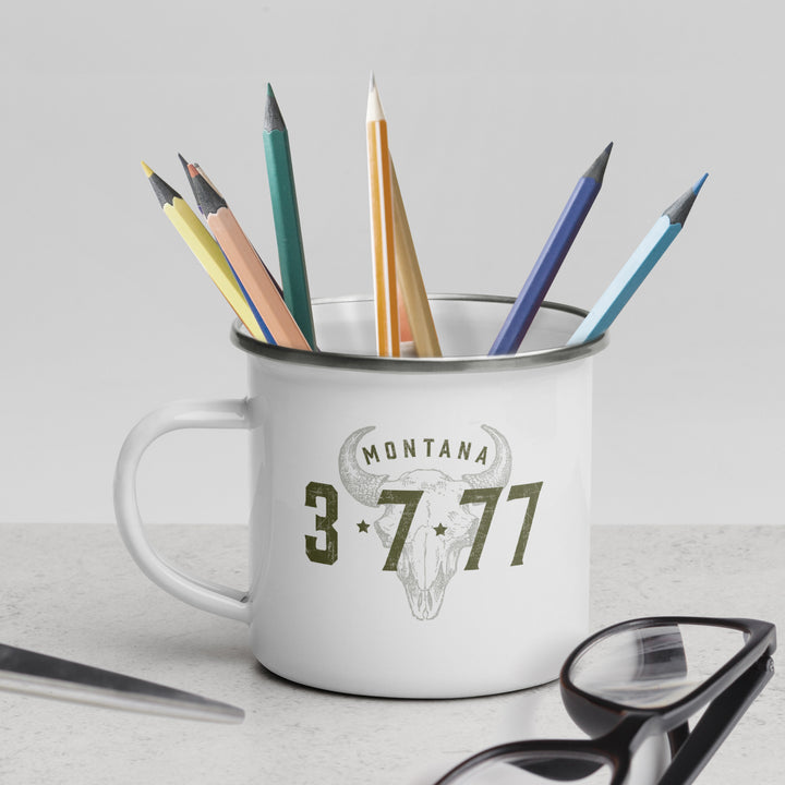 The Montana 3-7-77 Enamel Retro Mug - 12oz