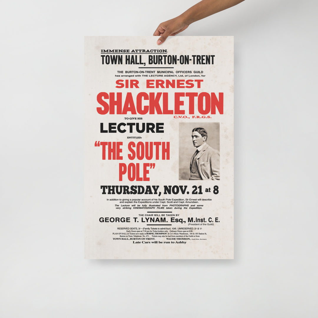 The Shackleton South Pole Lecture Retro Poster - 24" x 36"