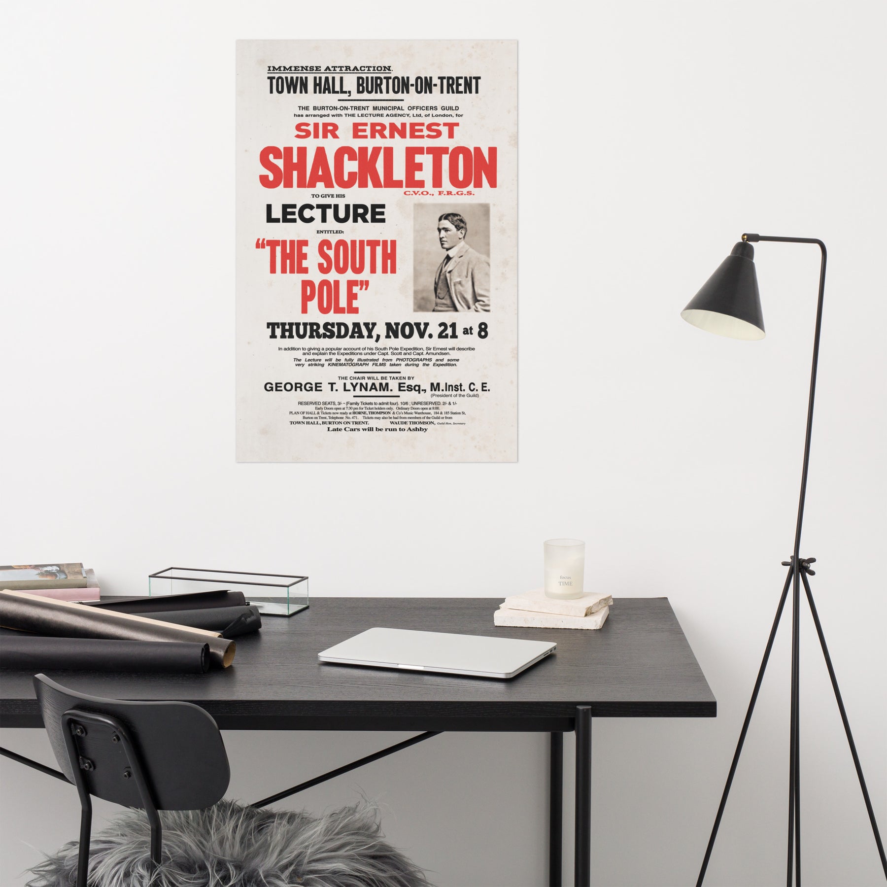 The Shackleton South Pole Lecture Retro Poster - 24