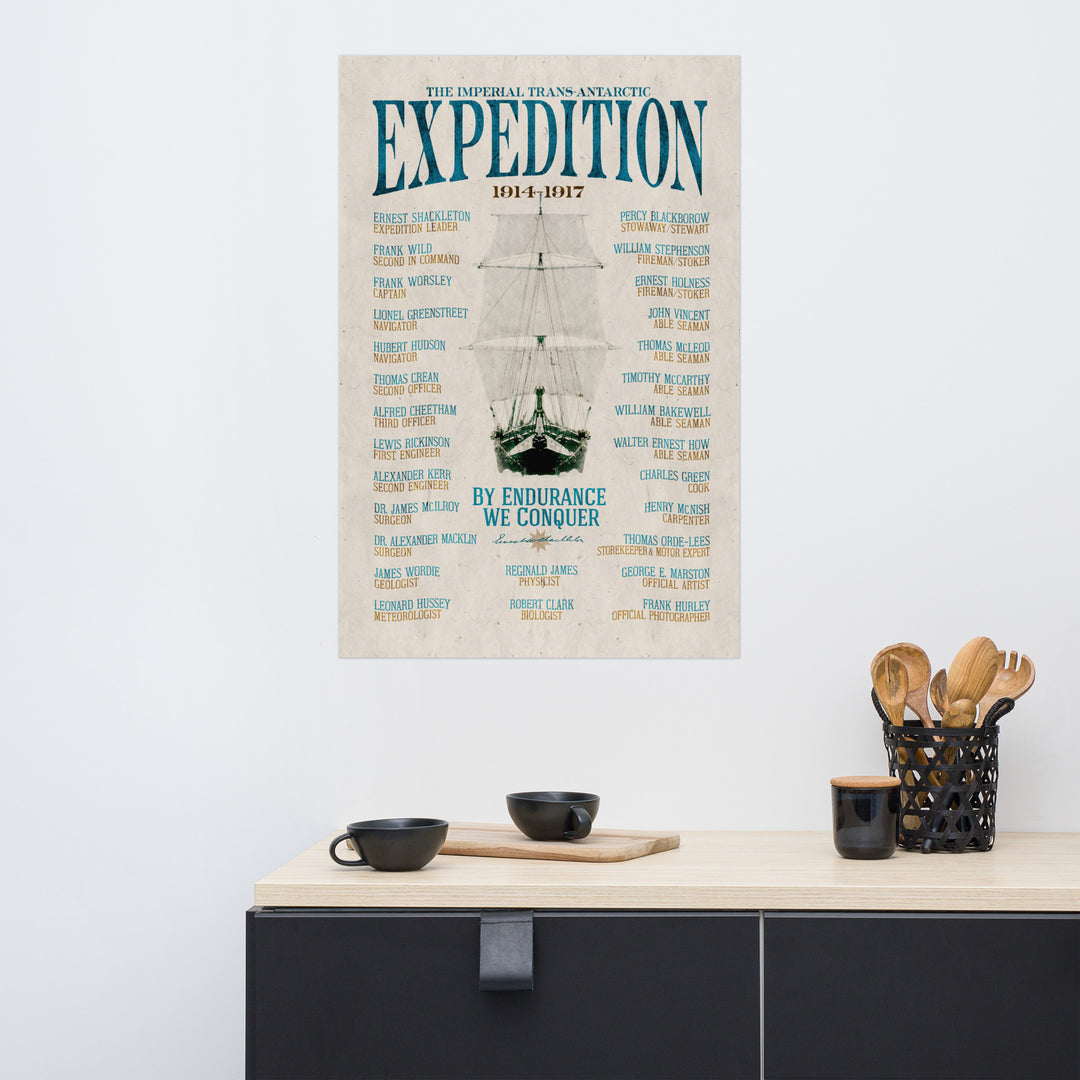 The Shackleton Endurance Crew Retro Poster - 24" x 36"